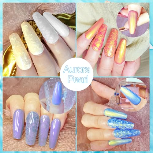NAILGIL Pearl Gel Nail Polish Set - Mermaid Pearl Effect, Soak Off LED, 6 Colors - Peal Set