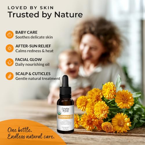 USDA Organic Calendula Oil for Sensitive Skin - 1 Fl Oz