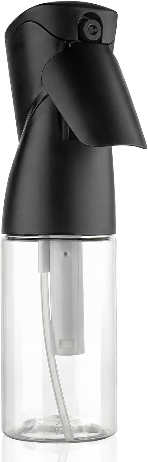 Continuous Spray Bottle - 8.5oz Fine Mist Hair & Plant Sprayer | Refillable Water Dispenser - Black