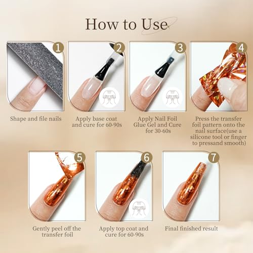 JODSONE A3 Nail Foil Glue 16.5ML Clear Transfer Gel for Nail Art, High Adhesion, Cures Under UV/LED Lamp - Salon & DIY