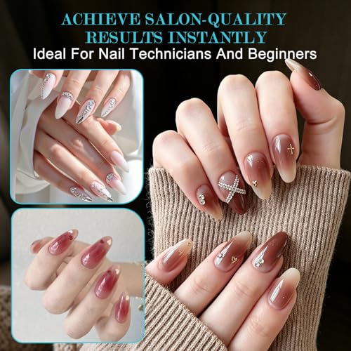 600PCS Almond Nail Tips - Clear Acrylic Half Matte for DIY Manicures