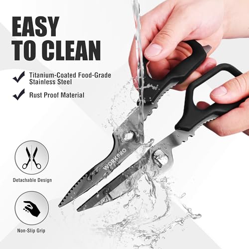 WORKPRO Heavy Duty Kitchen Scissors with Titanium Coated Blades