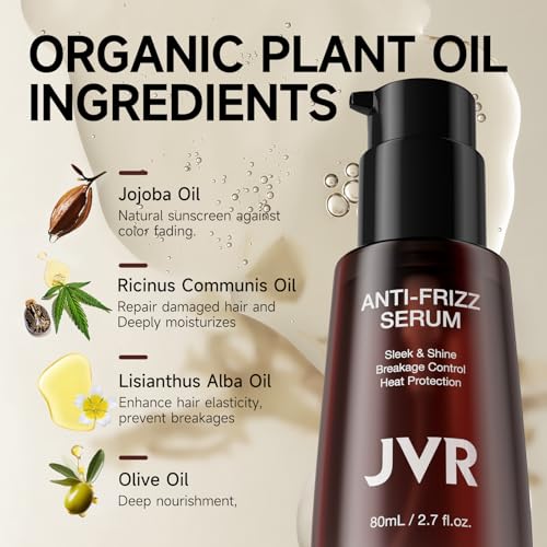 JVR Hair Serum for Frizzy & Damaged Hair - Heat Protectant Oil 2.7 oz