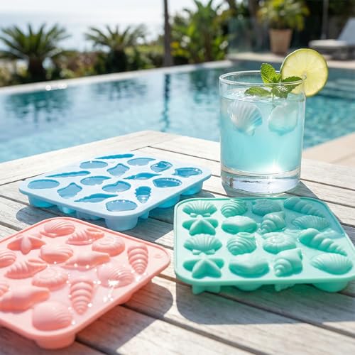 3-Pack Ocean Theme Silicone Molds for Chocolate & Candy
