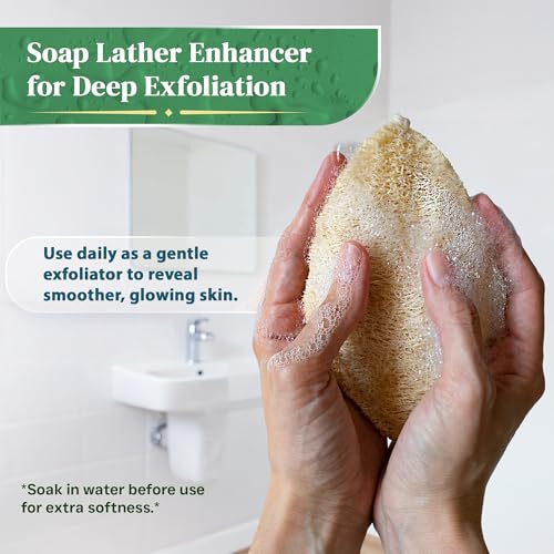 LooLife Natural Loofah Sponge - Exfoliating Leaf Body Scrubber