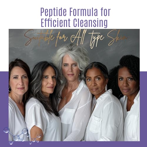 Multi-Peptide Facial Cleanser with Vitamin C & Hyaluronic Acid - Gentle Anti-Aging Cleanser for All Skin Types