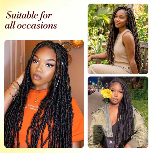 Datuoda 8 Packs 24 Inch Soft Locs Crochet Hair - 1B Faux Locs