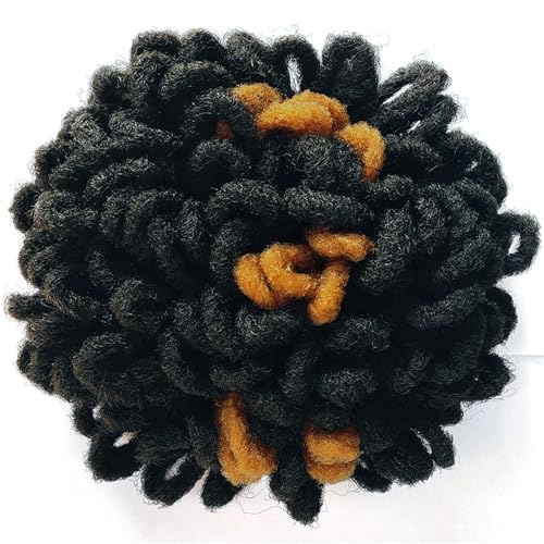 Black Women Faux Locs Ponytail Bun - Petal Dreadlock Hairpiece, 8"