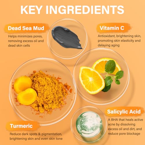 Facial Clay Mask Set - Vitamin C, Dead Sea Mud & Salicylic Acid Masks