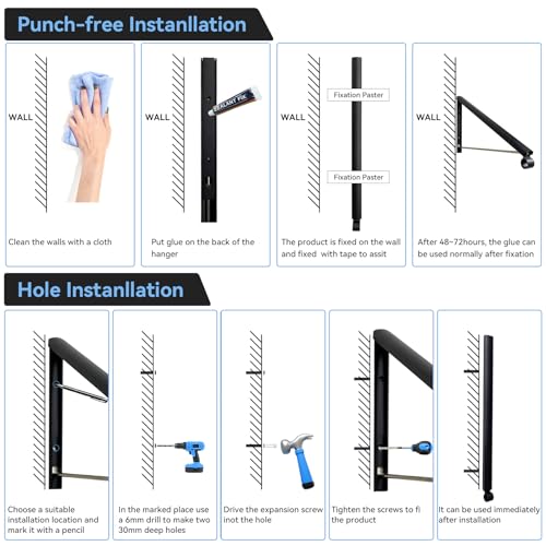 Retractable Wall Mounted Drying Rack - Aluminum Clothes Hanger