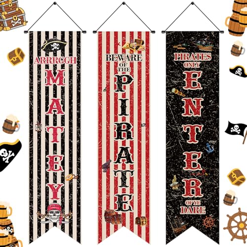 Pirate Party Banner Set - Nautical Decorations for Kids & Adults