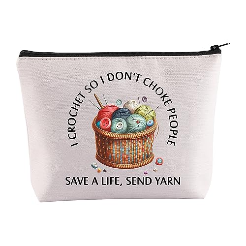 Crochet Lover Makeup Bag - I Crochet So I Don't Choke People Gift