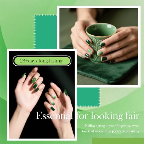 CAMILA 6pc Green Gel Nail Polish Set - HEMA & TPO Free Soak-Off UV LED Kit