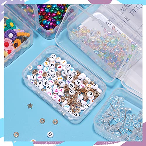 6-Pack Clear Plastic Storage Containers with Hinged Lids - Craft Organizer Boxes