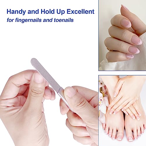 HomeyEra Stainless Steel Nail File Set with Leather Case - 2 Pack