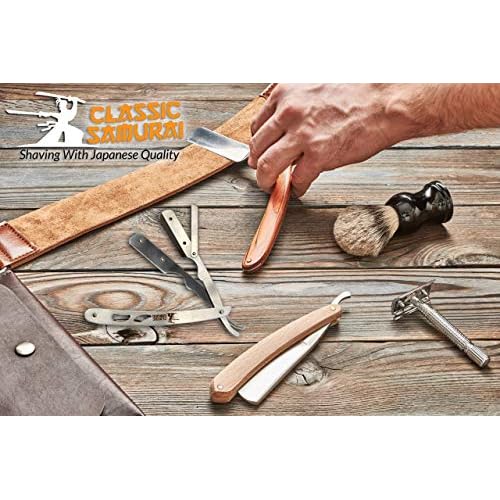 CS-102 Stainless Steel Professional Barber Straight Edge Razor with 100 Lord Single Edge Razor Blades (Silver Metal)