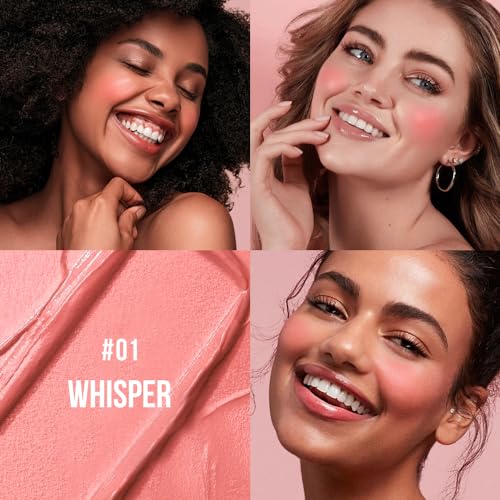 Waterproof 3-in-1 Cream Blush Stick with Brush - Whisper