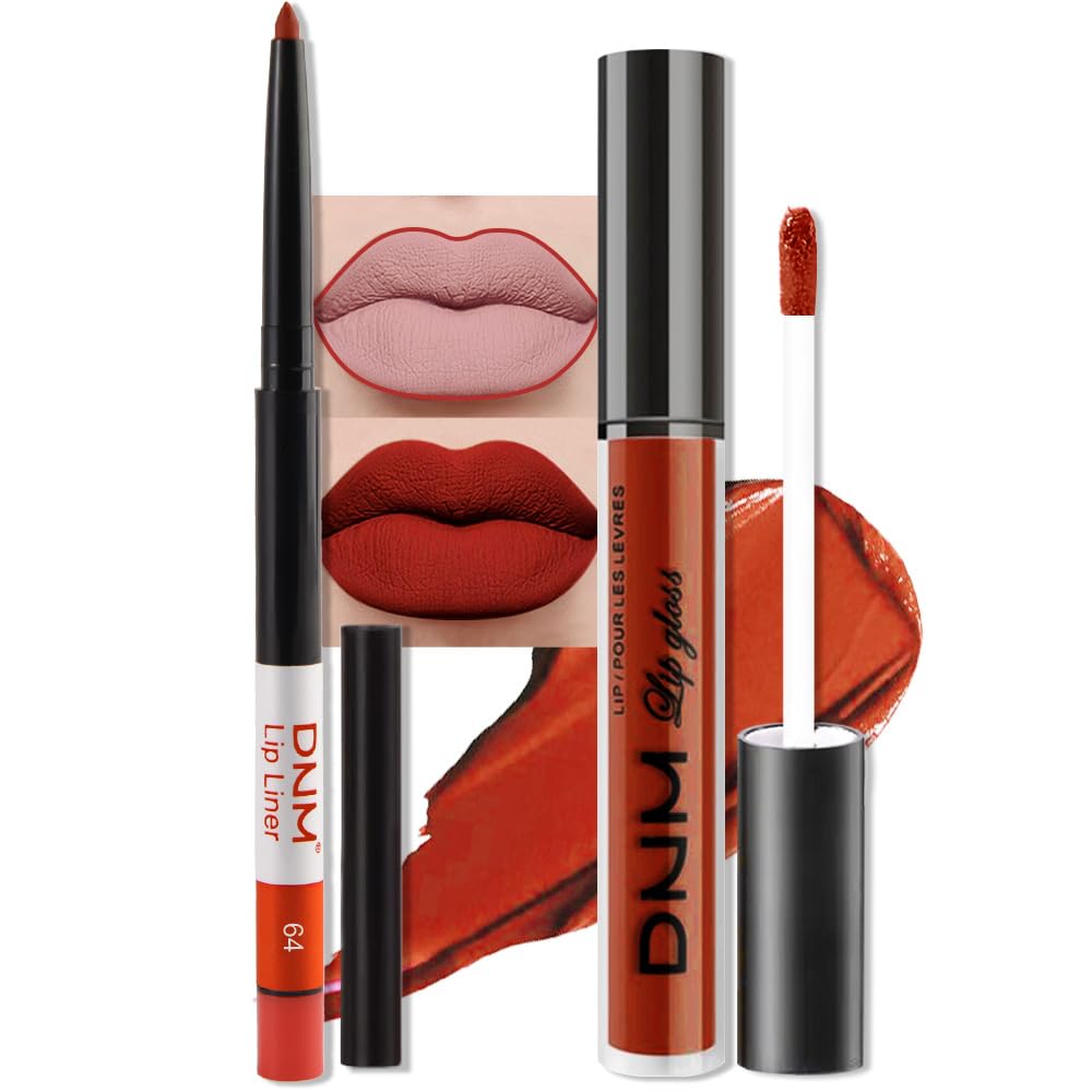 Medium Brown Beige Lip Liner & Matte Lipstick Set - Vegan, Long-Lasting, Waterproof | 2 Pcs