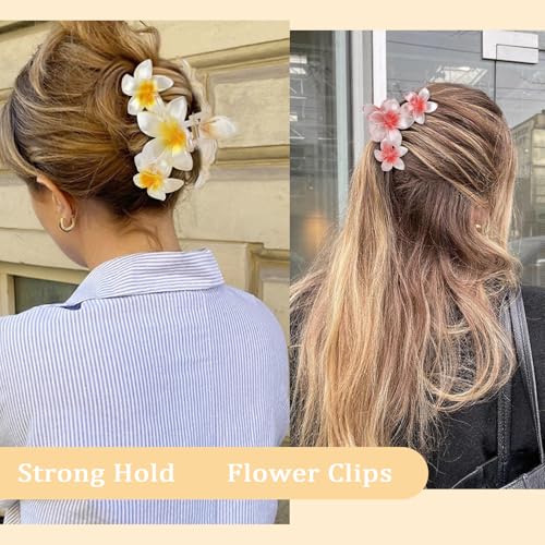 Ondder Large Matte Hawaiian Flower Hair Claw Clips for Women - Color C