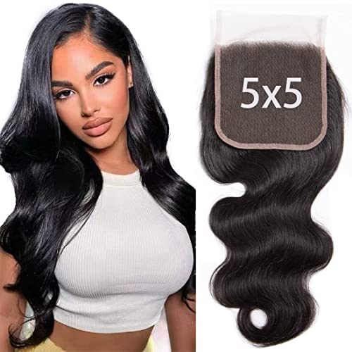 OLFORY 5x5 HD Lace Closure Human Hair Body Wave 12 Inch Brazilian Virgin Hair