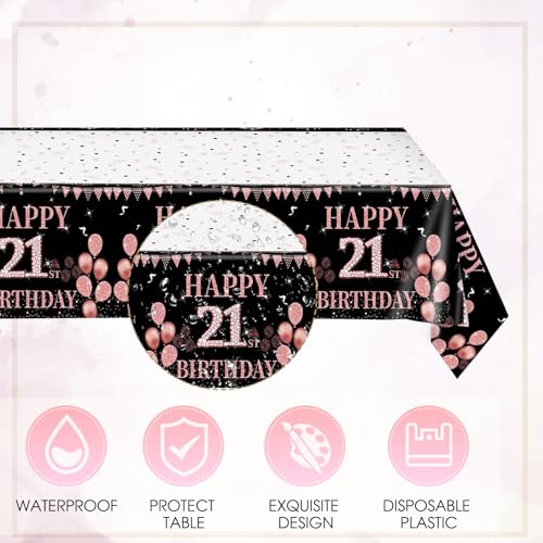 Rose Gold 21st Birthday Party Supplies Set for 20 Guests