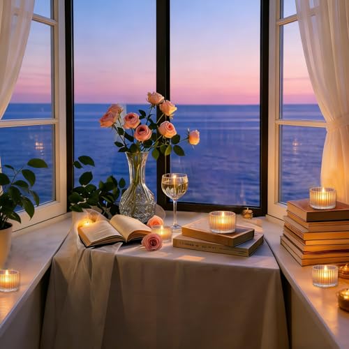12-Piece Vintage Glass Tealight Candle Holder Set for Weddings & Events