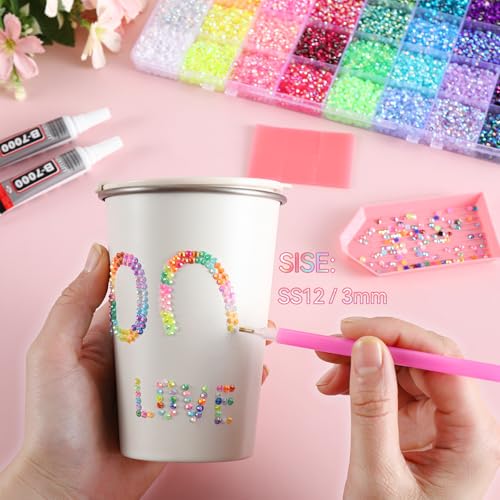 34000 Pcs 40-Color Resin Rhinestone Bedazzling Kit with B7000 Glue
