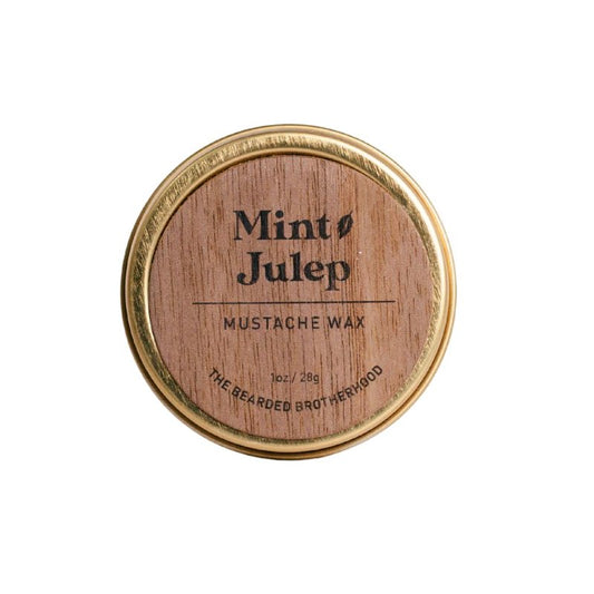 The Bearded Brotherhood Mint Julep Mustache Wax — 1 oz Tin, Strong Hold, Natural & Handcrafted (Bourbon + Mint Scent)