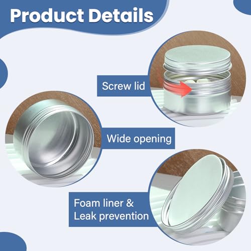 10-Pack 3oz Aluminum Tin Can with Screw Lids for Salves & Balms
