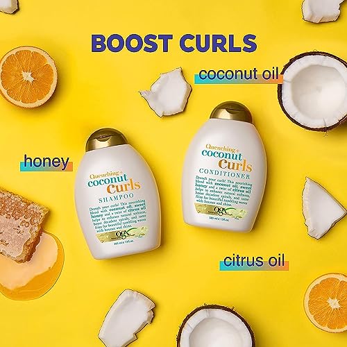 OGX Quenching + Coconut Curl-Defining Conditioner 13oz Pack of 2 for Curly Hair