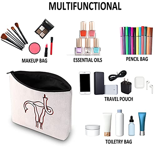 G2TUP Feminist Women Empowerment Makeup Bag V White Bag Travel Cosmetic Pouch