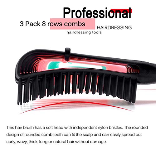 A.DASHER Detangling Hair Brush for Afro Textures - 4 pcs, Purple