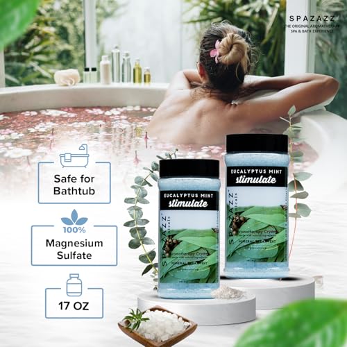 Spazazz Eucalyptus Mint Spa Crystals - 17oz Aromatherapy Bath Salt