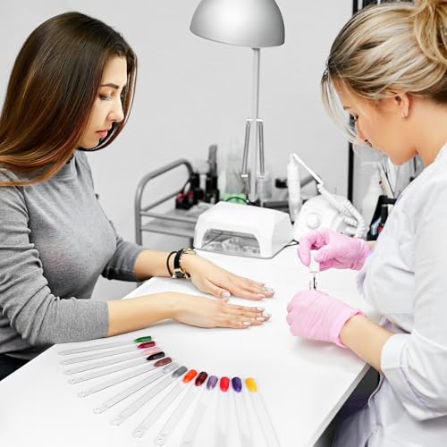 150 Nail Swatch Sticks with Ring & Number Stickers - Acrylic Display