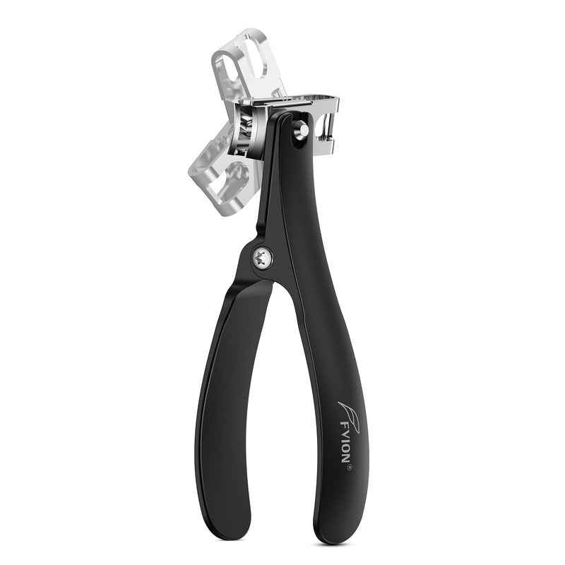 FVION 360° Rotating Jaw Toenail Clippers for Thick Nails for Seniors - Long Handle Fingernail Clippers, Comfortable Grip Nail Clippers Trimmer