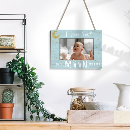 Love You To The Moon And Back Picture Frame - 4x6 Inch Wood Display