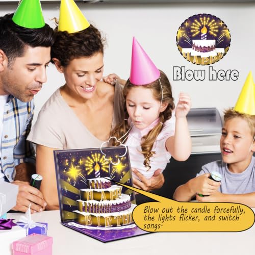 Interactive Pop Up Birthday Card with LED Candle & Music