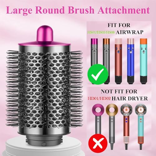 DaroeDiy Large Rose Round Volumizing Brush for Airwrap HS01/HS05 – Root Lift & Fast Drying