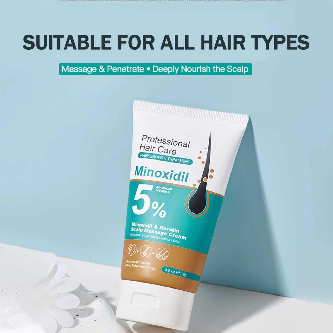 Minoxidil Scalp Moisturizer | Extra Strength Hair Growth Cream with Peptide & Ginger Extract for Men & Women
