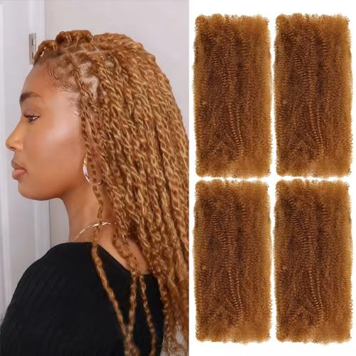 FYIMUYI 16 Inch Afro Kinky Curly Braiding Hair Bulk - 4 Bundles (#30)