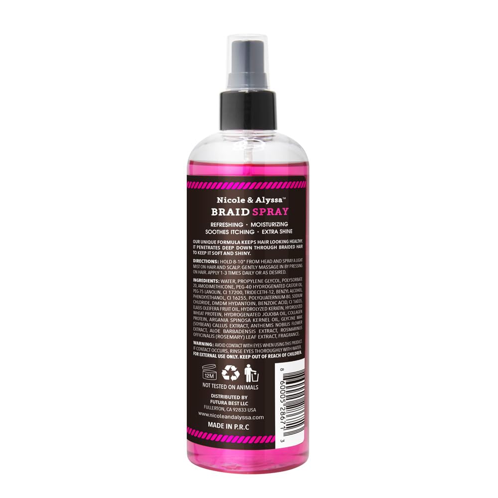 Braid Spray for Boho, Box & Knotless Braids | 9.5oz Moisturizing Detangler & Sheen Spray