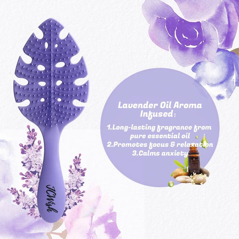 Purple Curl Defining Brush - 2-Pack Detangling Tool with Lavender Oil