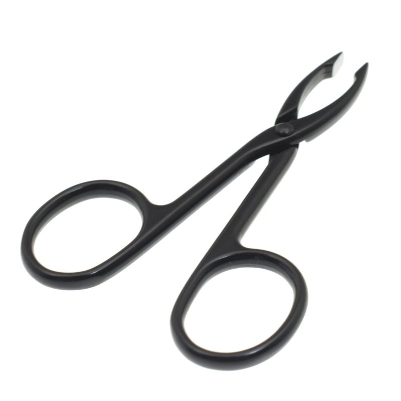 Motanar 2 Pieces Tweezers Scissor Handle Straight Tip Scissor Shaped Eyebrows Tweezers for Hair Plucker Remover Facial Hair Eyebrows Care (Silver and Black)