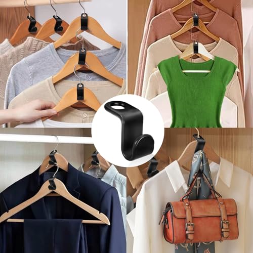 200 Plastic Clothes Hanger Connector Hooks - Space Saving Closet Organizer