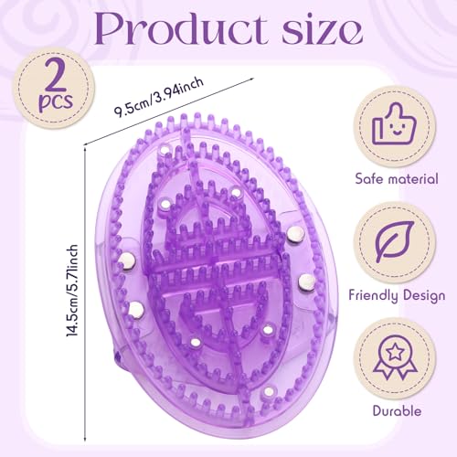 Purple 2 Pcs Magnetic Meridian Massage Brush for Full Body, Acupuncture, Relaxation