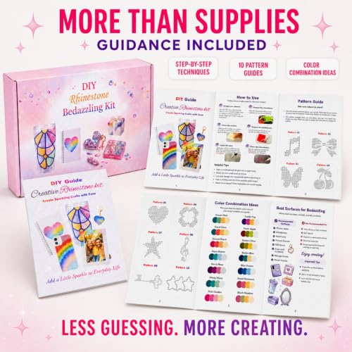 Breecasa Bedazzling Kit for Beginners with 40 Colors of 3mm Rhinestones
