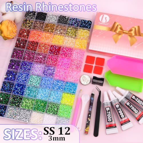 TINKRSTUFF 48,000pc Bedazzling Kit with 60 Colors Rhinestones & B7000 Glue