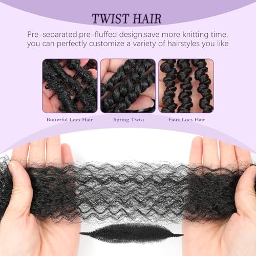 18 Inch Springy Afro Twist Hair - 8 Packs Marley Twist Braiding Hair