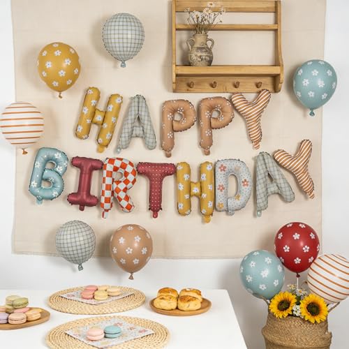 Happy Birthday Balloon Banner - 16-Inch Foil Balloons for Party
