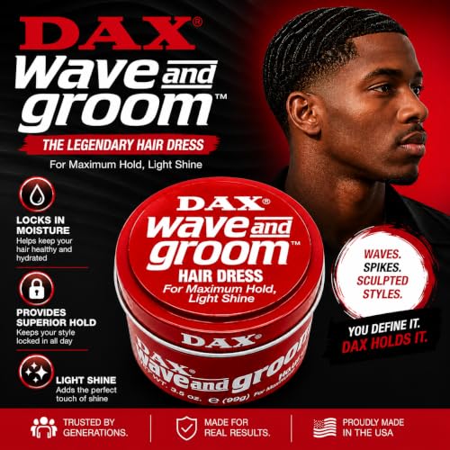 DAX Wave & Groom Superior Hold Hair Pomade 2 Pack - 3.5 oz Each